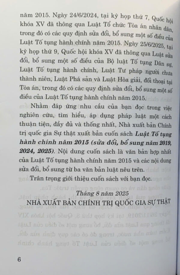 Luật Tố tụng hành chính năm 2015 (sửa đổi, bổ sung năm 2019, 2024, 2025) - Ảnh 3