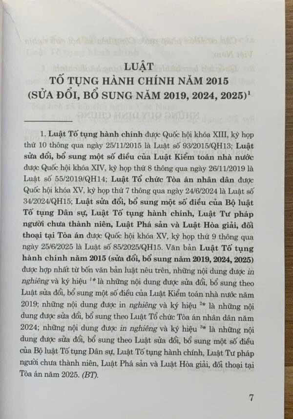 Luật Tố tụng hành chính năm 2015 (sửa đổi, bổ sung năm 2019, 2024, 2025) - Ảnh 4
