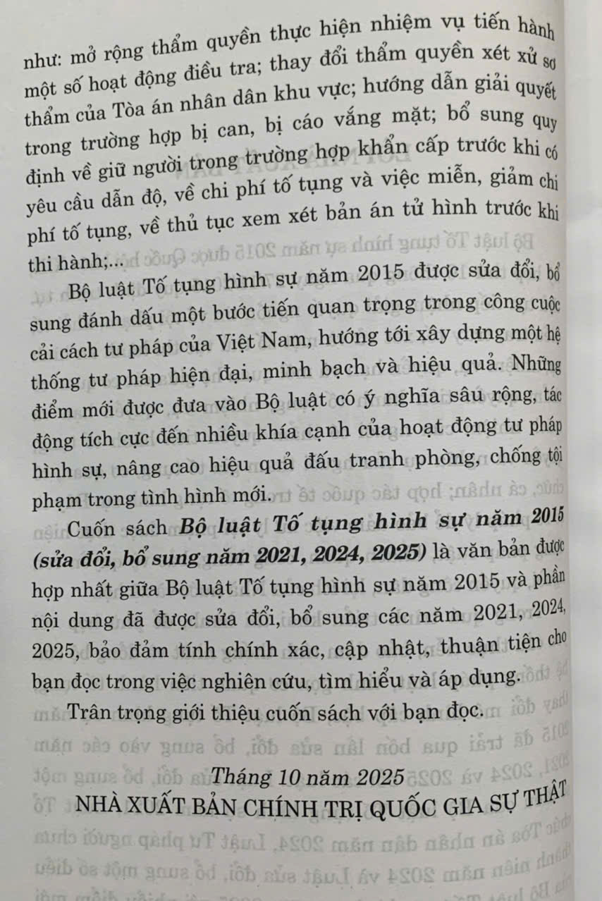 Bộ luật Tố tụng hình sự năm 2015 (sửa đổi, bổ sung năm 2021, 2024, 2025 - Ảnh 3