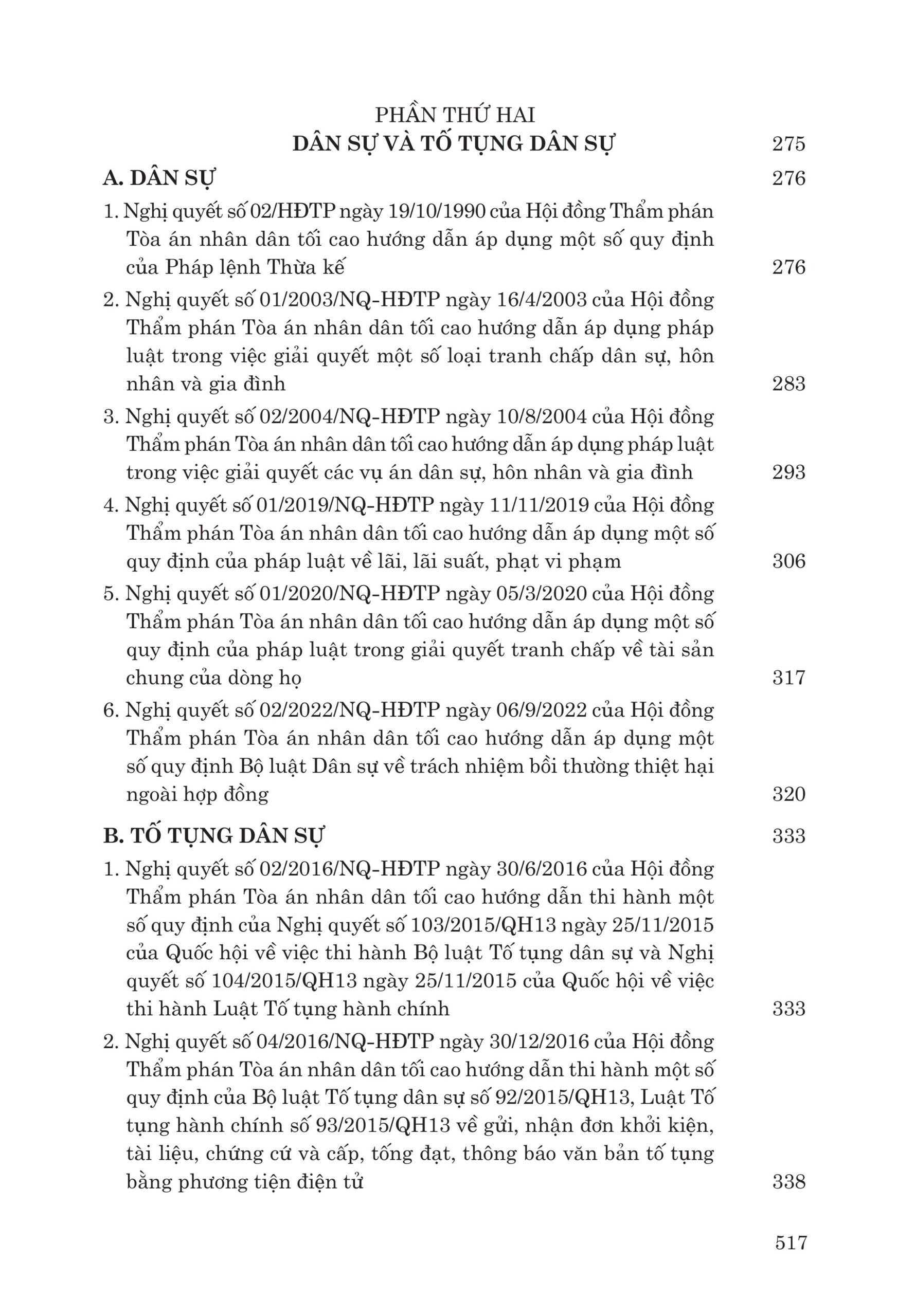 Các nghị quyết của Hội đồng Thẩm phán Tòa án nhân dân tối cao về hình sự, tố tụng hình sự, dân sự, tố tụng dân sự, hành chính, kinh doanh, thương mại, hôn nhân và gia đình (từ năm 1986 đến năm 2026) - Ảnh 5