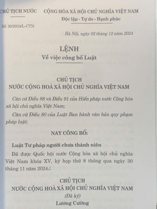 Luật Tư pháp người chưa thành niên năm 2024 - Hình ảnh 3
