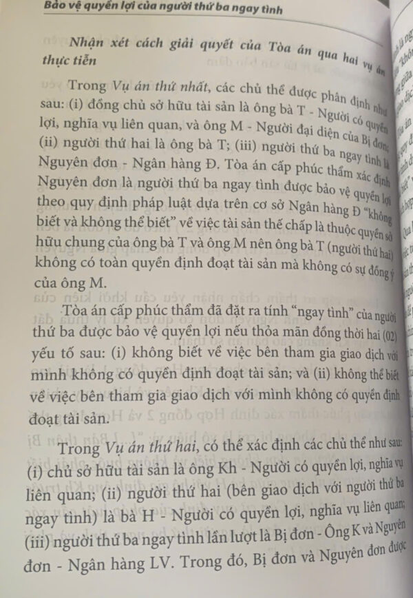 Bảo vệ quyền lợi của người thứ ba ngay tình (sách chuyên khảo) - Hình ảnh 19