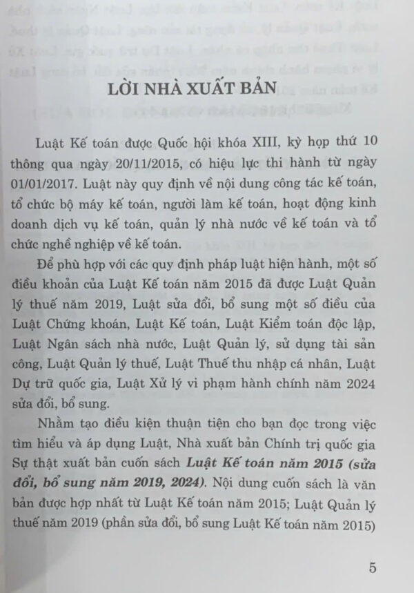 Luật Kế toán năm 2015 (sửa đổi, bổ sung năm 2019, 2024) - Hình ảnh 3