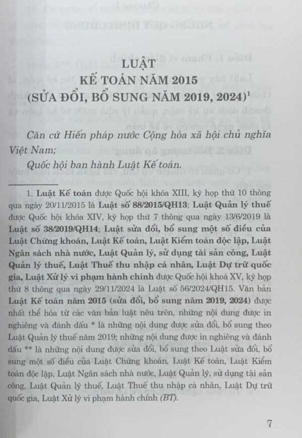 Luật Kế toán năm 2015 (sửa đổi, bổ sung năm 2019, 2024) - Hình ảnh 5