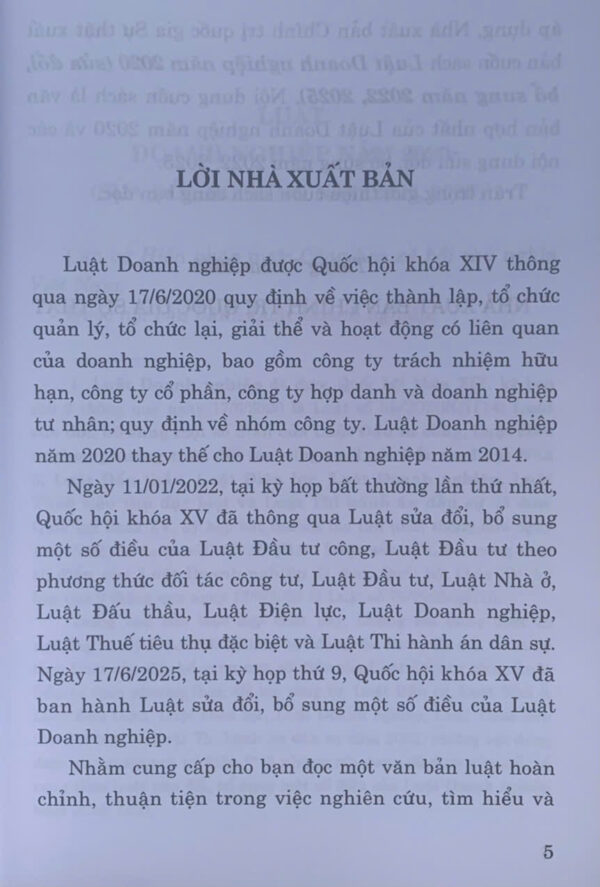 Luật Doanh nghiệp năm 2020 (sửa đổi, bổ sung năm 2022, 2025) - Ảnh 2