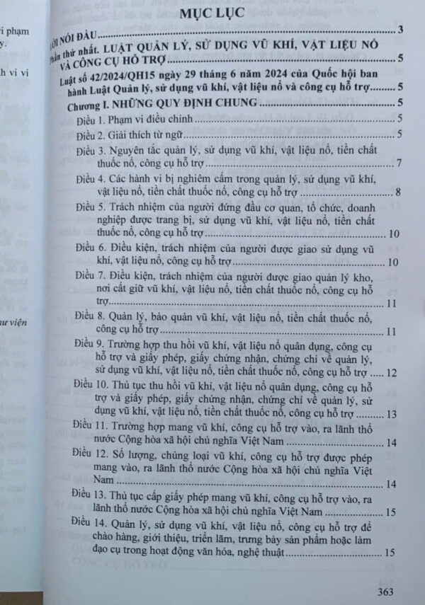 Luật Quản lý, sử dụng vũ khí, vật liệu nổ và công cụ hỗ trợ, các văn bản quy định chi tiết, hướng dẫn thi hành - Ảnh 3