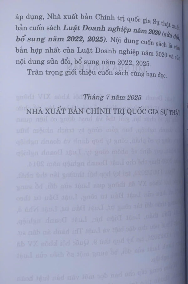 Luật Doanh nghiệp năm 2020 (sửa đổi, bổ sung năm 2022, 2025) - Ảnh 3