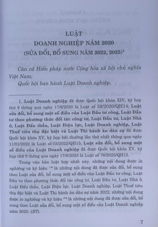 Luật Doanh nghiệp năm 2020 (sửa đổi, bổ sung năm 2022, 2025) - Ảnh 4