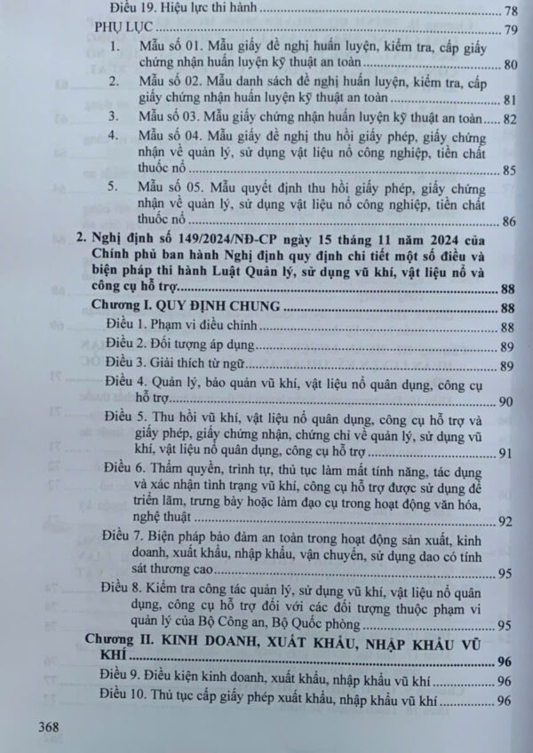 Luật Quản lý, sử dụng vũ khí, vật liệu nổ và công cụ hỗ trợ, các văn bản quy định chi tiết, hướng dẫn thi hành - Ảnh 5