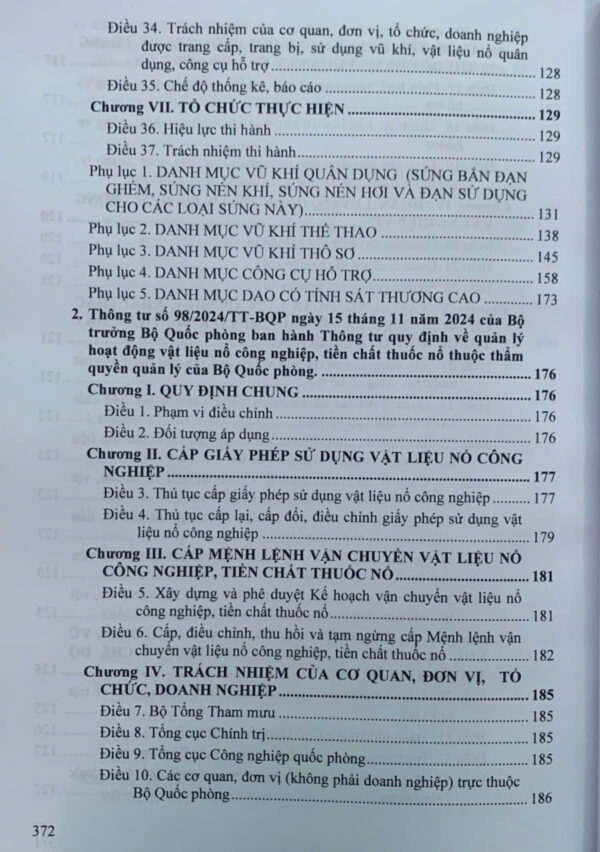 Luật Quản lý, sử dụng vũ khí, vật liệu nổ và công cụ hỗ trợ, các văn bản quy định chi tiết, hướng dẫn thi hành - Ảnh 7