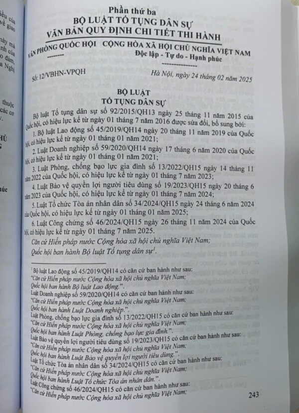 Bộ luật Dân sự, Bộ luật Tố tụng Dân sự (sửa đổi, bổ sung năm 2025) văn bản hướng dẫn thi hành - Ảnh 6