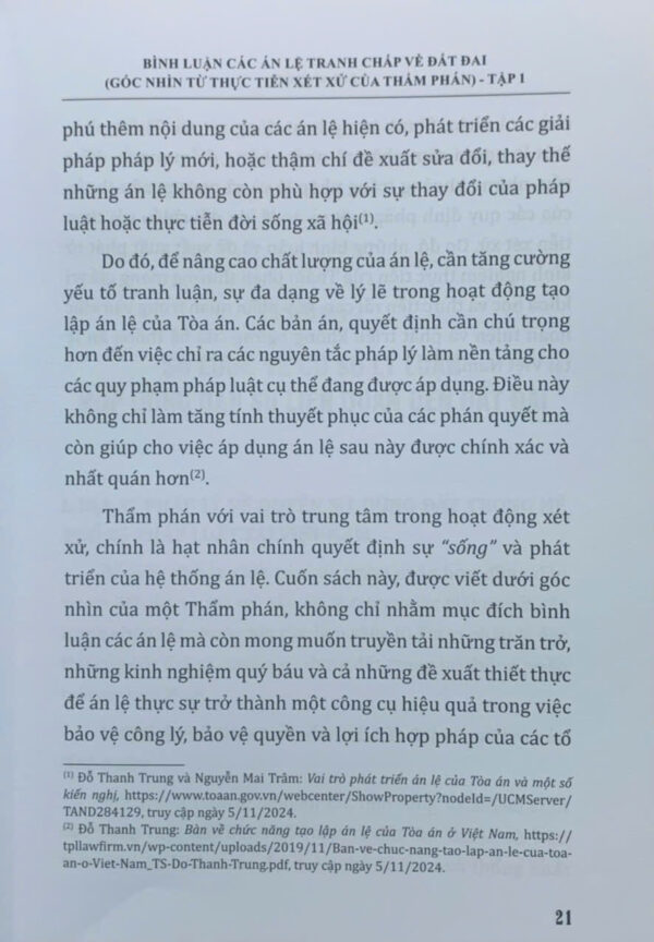 Bình luận các án lệ tranh chấp về đất đai - Góc nhìn từ thực tiễn xét xử của Thẩm phán (tập 1 và 2) - Ảnh 14