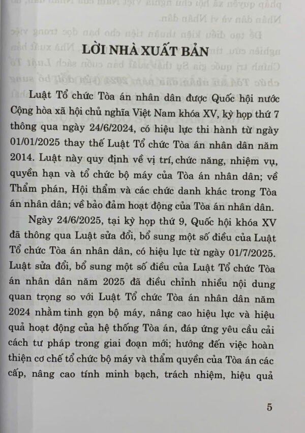 Luật tổ chức tòa án nhân dân năm 2024 (sửa đổi, bổ sung năm 2025) - Ảnh 2