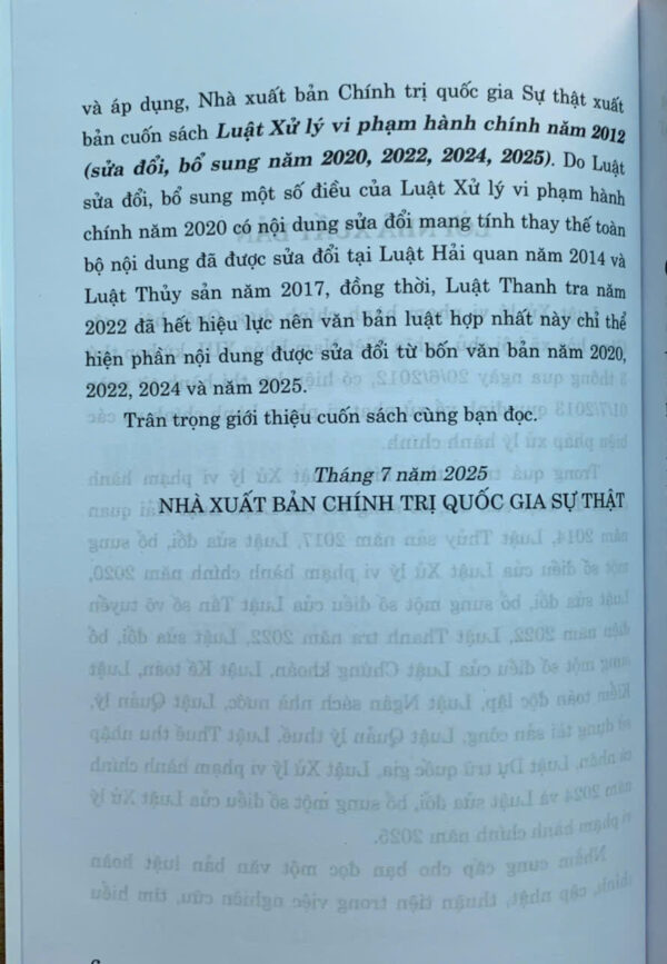 Luật Xử lý vi phạm hành chính năm 2012 (sửa đổi, bổ sung năm 2020, 2022, 2024, 2025) - Ảnh 3