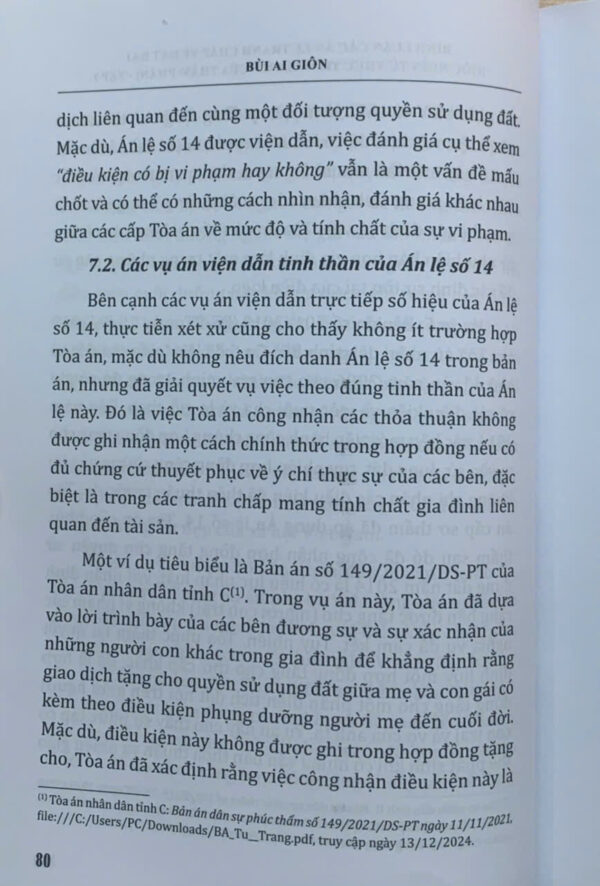 Bình luận các án lệ tranh chấp về đất đai - Góc nhìn từ thực tiễn xét xử của Thẩm phán (tập 1 và 2) - Ảnh 56