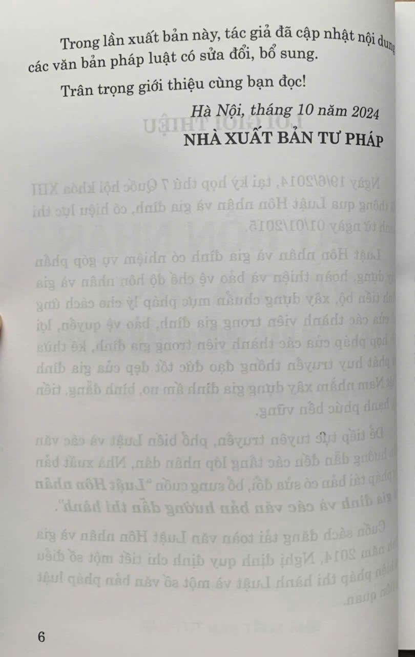 Luật Hôn nhân và Gia đình và các văn bản hướng dẫn thi hành (Tái bản lần thứ ba, có sửa đổi, bổ sung) - Ảnh 4