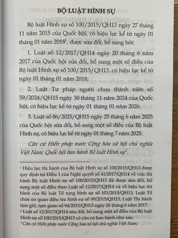 Bộ luật Hình sự năm 2015 (sửa đổi, bổ sung năm 2017, 2024, 2025) - Ảnh 4