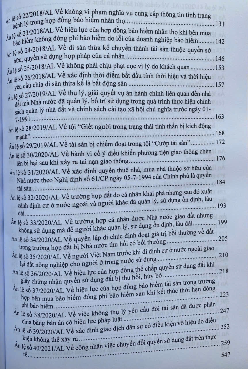 Hệ thống 82 án lệ Việt Nam hiện hành - Ảnh 3